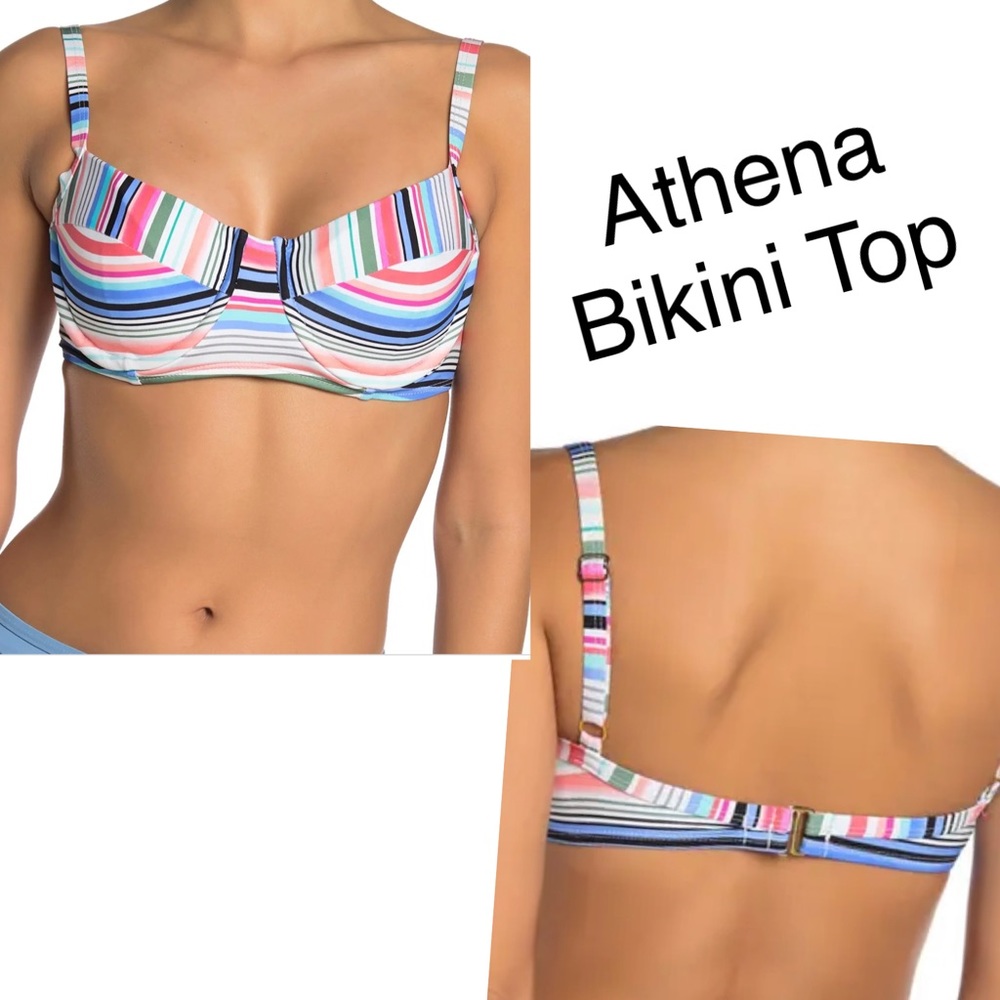 Athena Bikini Top Underwire Stripe Multi Color
